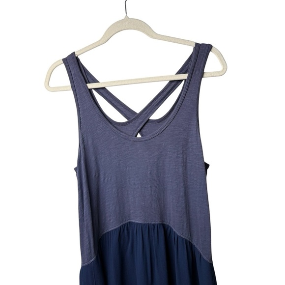 Anthropologie Tulipan Dress by Left of Center SZ S Cotton Rayon Periwinkle Hi Lo - Picture 4 of 9